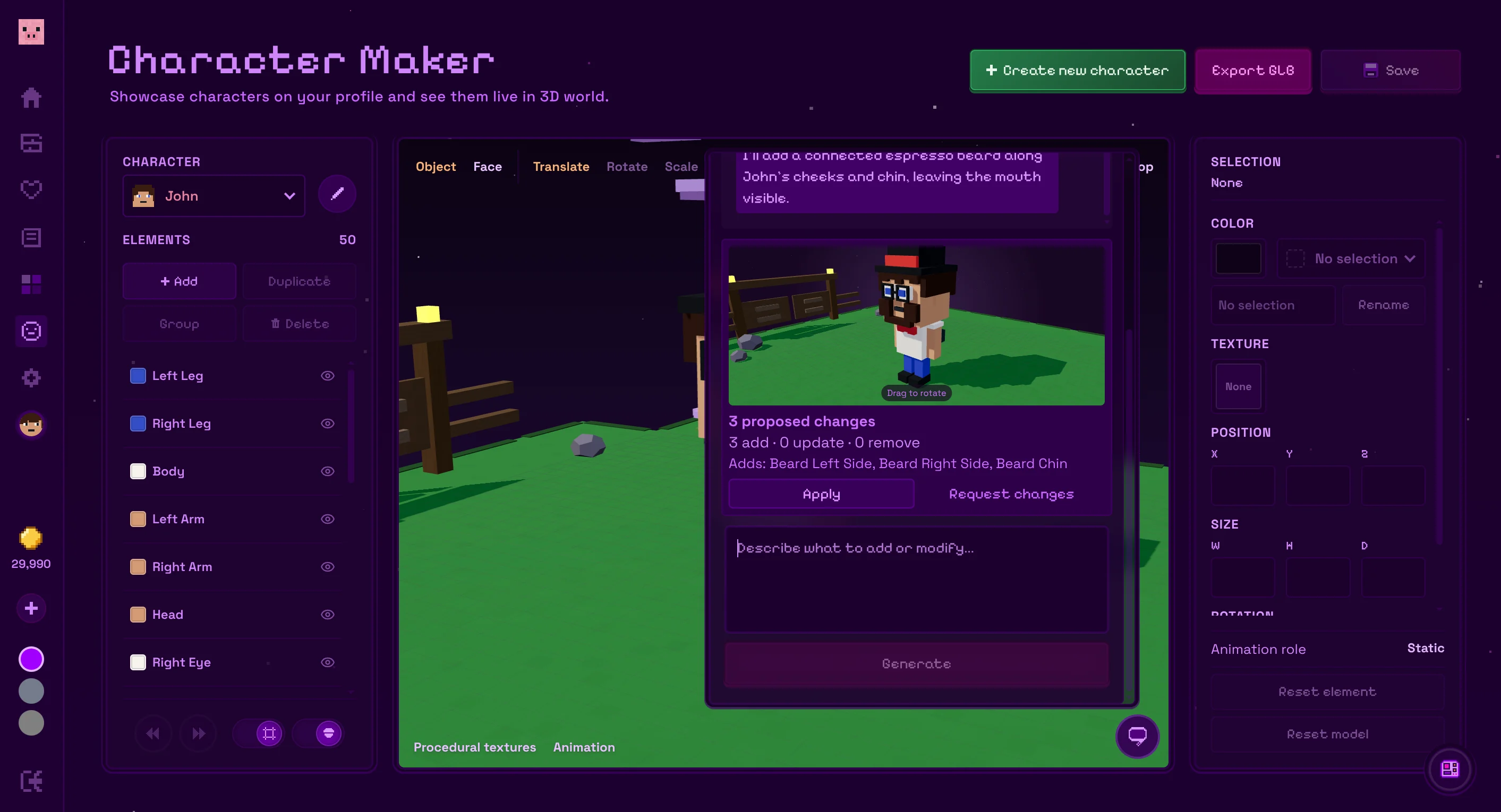 Building a character with AI